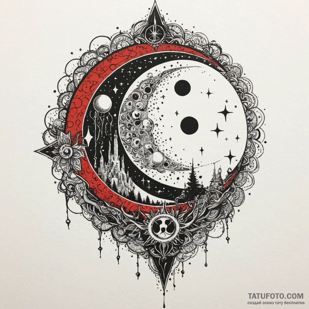 Hollow blade beneath spectral moon, tattoo li... - эскиз тату (№1750053575_0, 16.06.2025 05:59) — Tatufoto.com