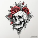 Crimson rose blooming from skull, tattoo sket… — эскиз тату (№1750057089_0, 16.06.2025 06:58) — Tatufoto.com