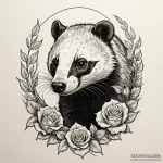 A curious badger peeking from its burrow, woo… — эскиз тату (№1750057158_0, 16.06.2025 06:59) — Tatufoto.com