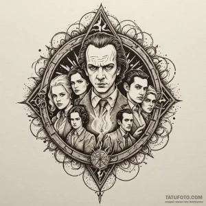 The hellfire club logo from stranger things,... - эскиз тату (№1750057224_0, 16.06.2025 07:00) — Tatufoto.com
