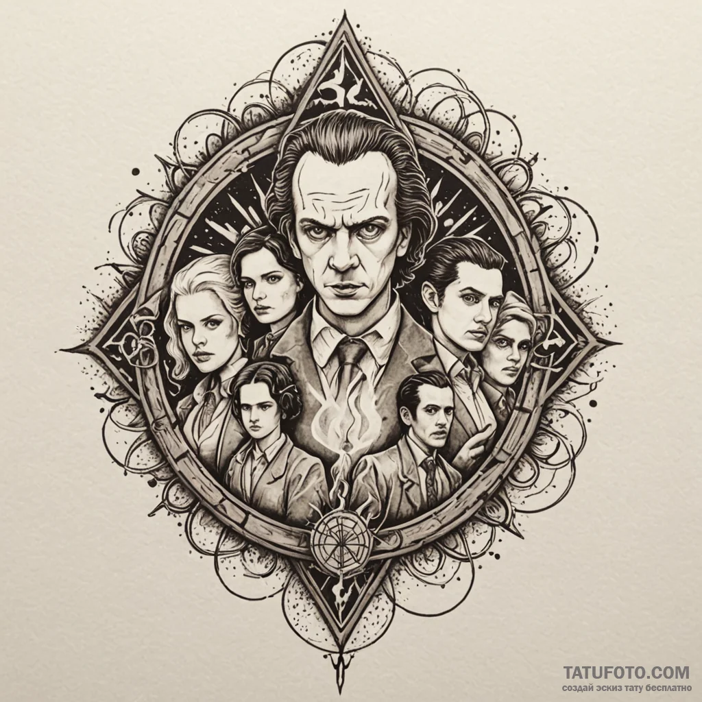 The hellfire club logo from stranger things,... - эскиз тату (№1750057224_0, 16.06.2025 07:00) — Tatufoto.com