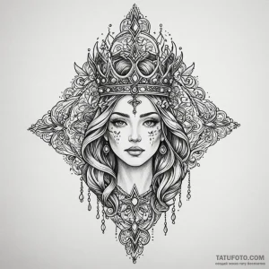 Graven relic crowned with stars, tattoo sketc... - эскиз тату (№1750057358_0, 16.06.2025 07:02) — Tatufoto.com
