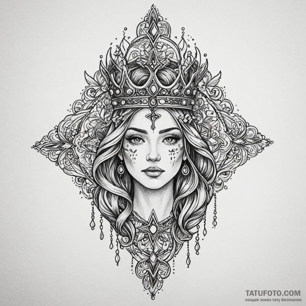 Graven relic crowned with stars, tattoo sketc... - эскиз тату (№1750057358_0, 16.06.2025 07:02) — Tatufoto.com