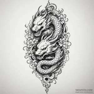 Jade serpent coiling around dagger, tattoo li... - эскиз тату (№1750057491_0, 16.06.2025 07:04) — Tatufoto.com