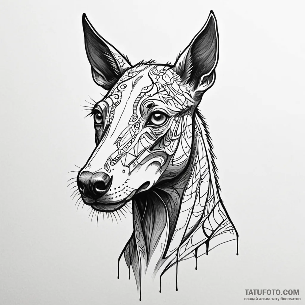 Kelpie eyes glowing in darkness, concept art... - эскиз тату (№1750076952_0, 16.06.2025 12:29) — Tatufoto.com