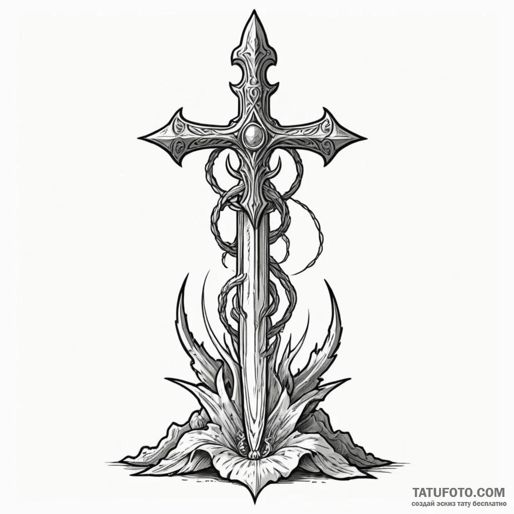 A sacrificial dagger on an altar - эскиз тату (№1750077015_0, 16.06.2025 12:30) — Tatufoto.com