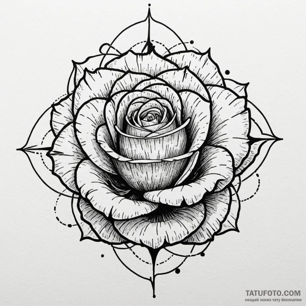 Abyssal rose blooming in darkness, concept ar... - эскиз тату (№1750077589_0, 16.06.2025 12:39) — Tatufoto.com