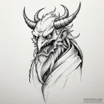 A tengu with a long nose — эскиз тату (№1750077719_0, 16.06.2025 12:41) — Tatufoto.com