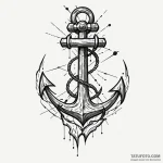 Anchor shattered with cracks, artistic tattoo… — эскиз тату (№1750077784_0, 16.06.2025 12:43) — Tatufoto.com