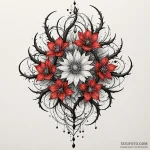 Veil of thorns beneath celestial bloom, artis… — эскиз тату (№1750079473_0, 16.06.2025 13:11) — Tatufoto.com