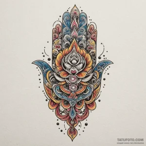 Hamsa hand made of interwoven circuits, tatto... - эскиз тату (№1750079539_0, 16.06.2025 13:12) — Tatufoto.com