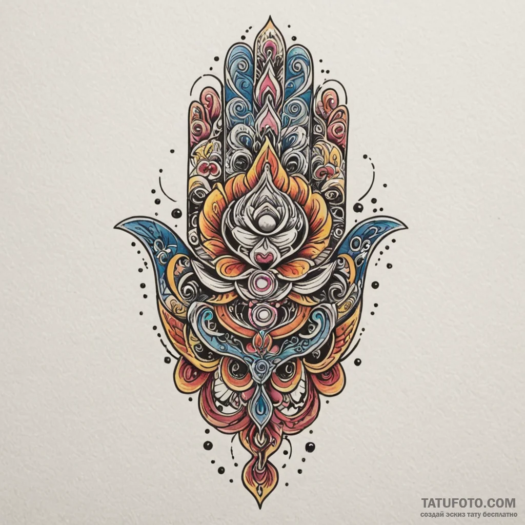 Hamsa hand made of interwoven circuits, tatto... - эскиз тату (№1750079539_0, 16.06.2025 13:12) — Tatufoto.com