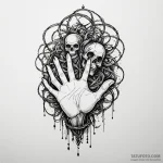 Puppet masterвђ™s hand grasping strings, tatt… — эскиз тату (№1750079602_0, 16.06.2025 13:13) — Tatufoto.com