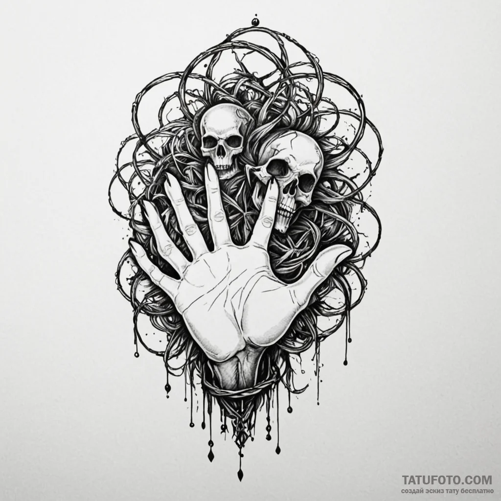 Puppet masterвђ™s hand grasping strings, tatt... - эскиз тату (№1750079602_0, 16.06.2025 13:13) — Tatufoto.com