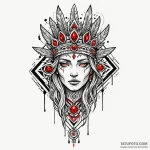 Totem crowned with runes, ink illustration fo… — эскиз тату (№1750080372_0, 16.06.2025 13:26) — Tatufoto.com