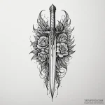 Dagger bleeding light, ink illustration for t… — эскиз тату (№1750080435_0, 16.06.2025 13:27) — Tatufoto.com