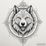 A werewolf mid-transformation, tattoo line ar… — эскиз тату (№1750081164_0, 16.06.2025 13:39) — Tatufoto.com