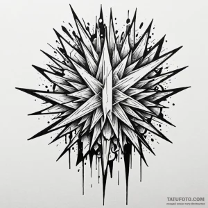 A detailed broken glass, fragmented,, ink ill... - эскиз тату (№1750081231_0, 16.06.2025 13:40) — Tatufoto.com