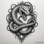Mirror serpent devouring light, concept art f… — эскиз тату (№1750082888_0, 16.06.2025 14:08) — Tatufoto.com