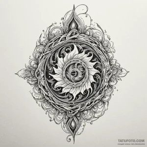 Obsidian flame swirling through void, tattoo... - эскиз тату (№1750083015_0, 16.06.2025 14:10) — Tatufoto.com