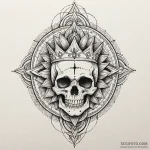 Bone crown resting on cracked skull, concept… — эскиз тату (№1750083971_0, 16.06.2025 14:26) — Tatufoto.com