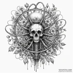 Chernobyl’s reactor core with mutated flowers… — эскиз тату (№1750084033_0, 16.06.2025 14:27) — Tatufoto.com