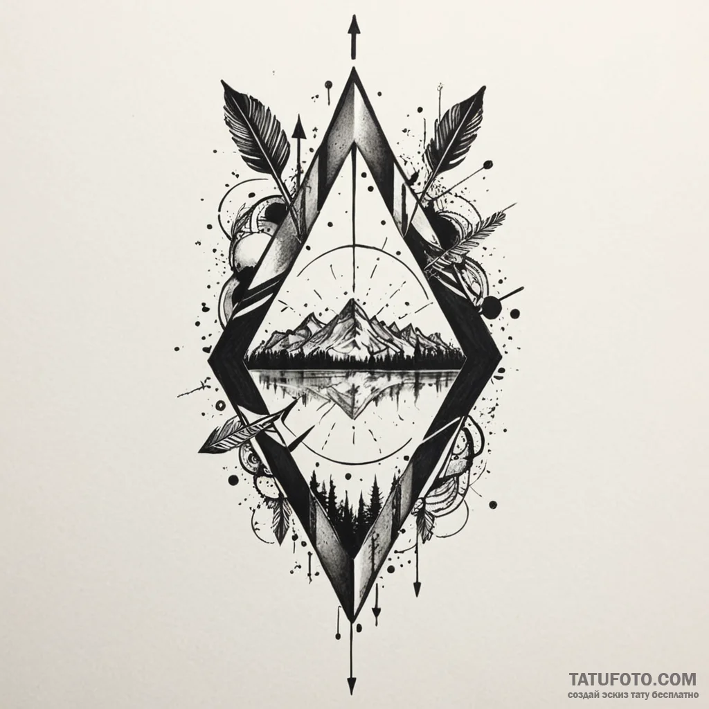 Arrow, solitary and straight, signifying focu... - эскиз тату (№1750084993_0, 16.06.2025 14:43) — Tatufoto.com
