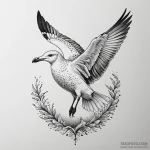 Seagull, ink illustration for tattoo, on a cl… — эскиз тату (№1750085679_0, 16.06.2025 14:54) — Tatufoto.com