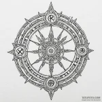 Bone wheel with ancient runes, artistic tatto… — эскиз тату (№1750085934_0, 16.06.2025 14:58) — Tatufoto.com