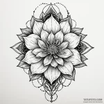 Hidden blade beneath celestial bloom, ink ill… — эскиз тату (№1750087533_0, 16.06.2025 15:25) — Tatufoto.com