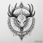 Horned relic devouring celestial flame, tatto… — эскиз тату (№1750087597_0, 16.06.2025 15:26) — Tatufoto.com