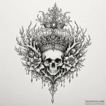Coral crown resting on bone, tattoo drawing o… — эскиз тату (№1750088550_0, 16.06.2025 15:42) — Tatufoto.com