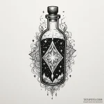 Potion bottle labeled «starlight,» filled wit… — эскиз тату (№1750090118_0, 16.06.2025 16:08) — Tatufoto.com