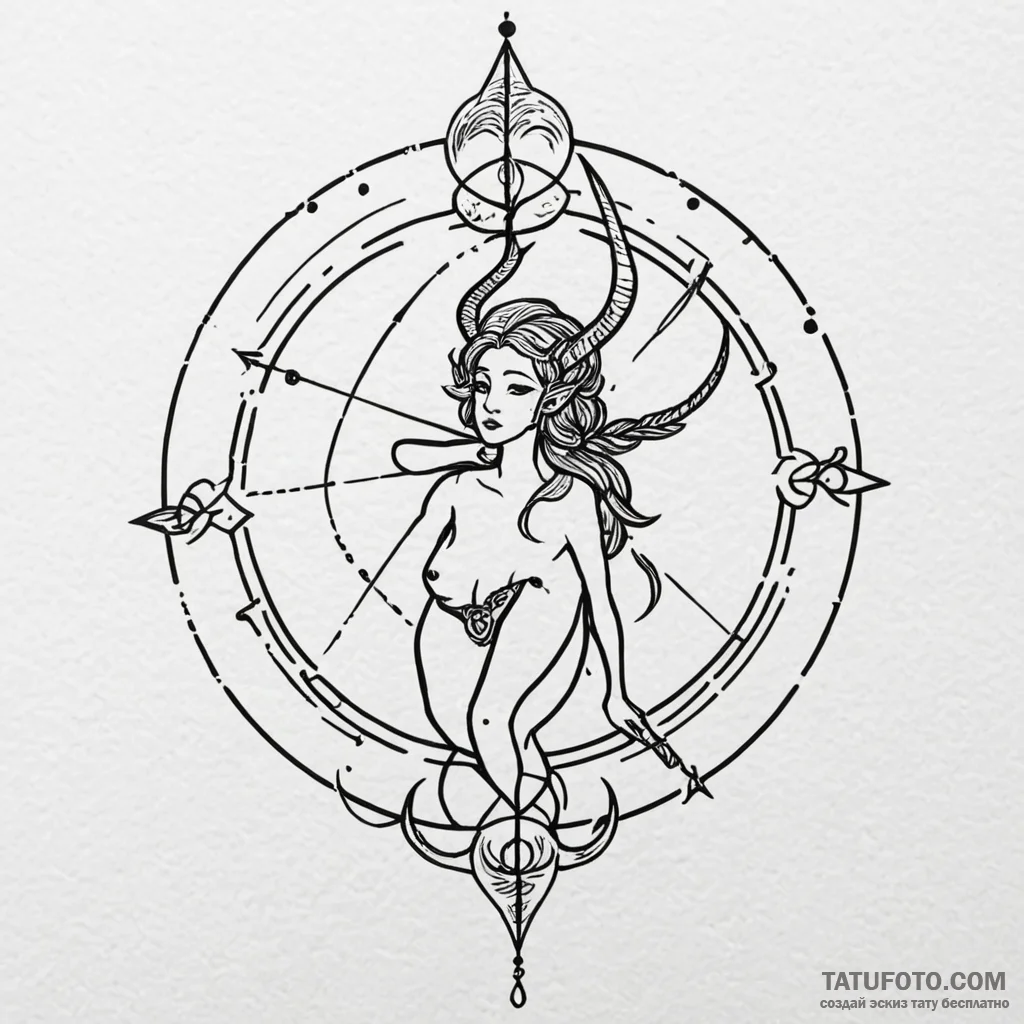 Sagittarius (zodiac sign), artistic tattoo sk... - эскиз тату (№1750090182_0, 16.06.2025 16:09) — Tatufoto.com
