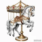 Carousel horse — эскиз тату (№1750092012_0, 16.06.2025 16:40) — Tatufoto.com