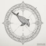 A narwhal, artistic tattoo sketch, vibrant co… — эскиз тату (№1750092328_0, 16.06.2025 16:45) — Tatufoto.com