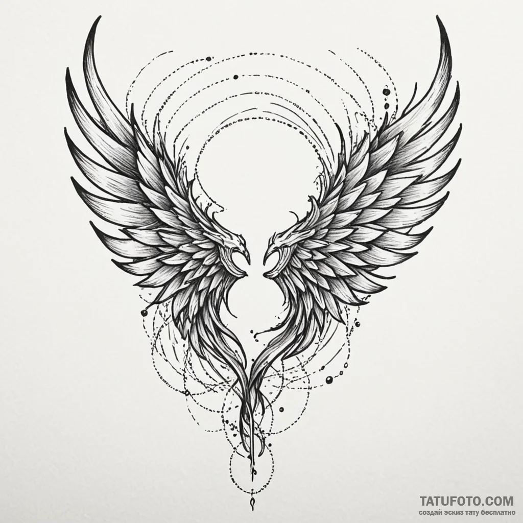 Vortex wings tearing through veil, tattoo lin... - эскиз тату (№1750093925_0, 16.06.2025 17:12) — Tatufoto.com