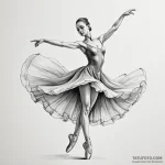 A graceful ballerina in motion, dynamic pose,… — эскиз тату (№1750094185_0, 16.06.2025 17:16) — Tatufoto.com