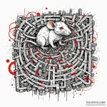 Rat navigating a maze made of computer chips,… — эскиз тату (№1750094641_0, 16.06.2025 17:24) — Tatufoto.com
