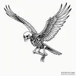 Skeleton of a bird in mid-flight, artistic ta… — эскиз тату (№1750094706_0, 16.06.2025 17:25) — Tatufoto.com