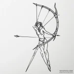 Longbow snapped by spectral hand, tattoo line… — эскиз тату (№1750094832_0, 16.06.2025 17:27) — Tatufoto.com
