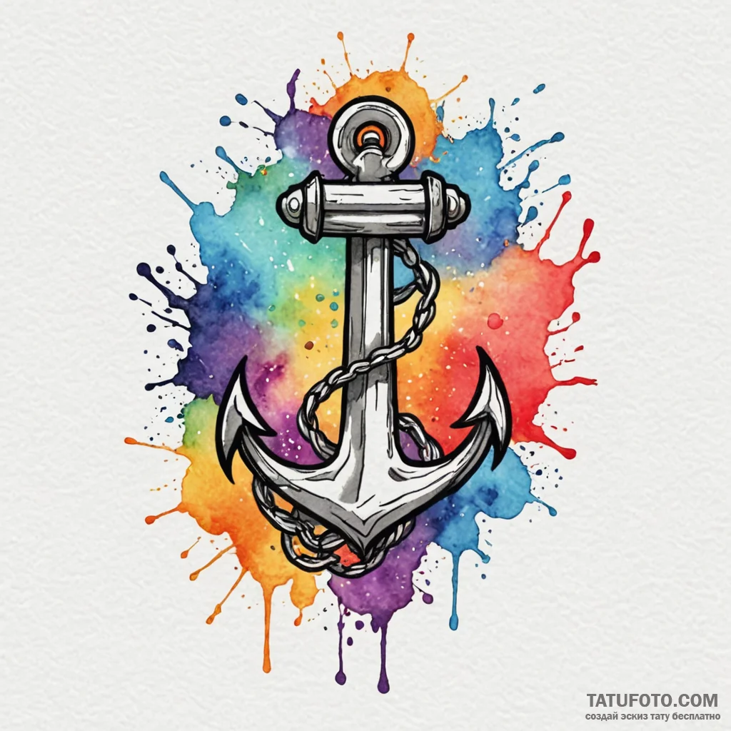 Atomic anchor in electric storm, artistic tat... - эскиз тату (№1750095664_0, 16.06.2025 17:41) — Tatufoto.com