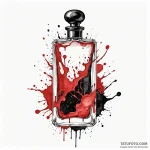 Bottle of perfume, its mist forming a ghostly… — эскиз тату (№1750095912_0, 16.06.2025 17:45) — Tatufoto.com