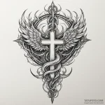 Abyssal phoenix burning in void, tattoo line… — эскиз тату (№1750097631_0, 16.06.2025 18:13) — Tatufoto.com
