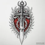 Dagger encrusted with ice crystals, ink illus… — эскиз тату (№1750098461_0, 16.06.2025 18:27) — Tatufoto.com