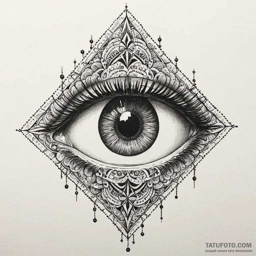 Eye, artistic tattoo sketch, detailed cross-h... - эскиз тату (№1750099230_0, 16.06.2025 18:40) — Tatufoto.com
