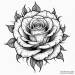 Steel rose blooming from bones, tattoo line a… — эскиз тату (№1750099546_0, 16.06.2025 18:45) — Tatufoto.com