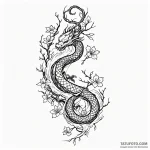 Barbed serpent coiling tree trunk, tattoo lin… — эскиз тату (№1750100949_0, 16.06.2025 19:09) — Tatufoto.com