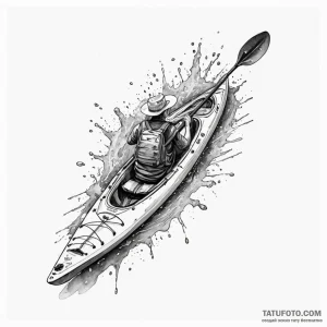 Kayak paddle snapped in ice, tattoo drawing o... - эскиз тату (№1750102217_0, 16.06.2025 19:30) — Tatufoto.com