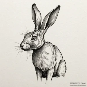 Rabbit's shadow showing a monstrous beast, ta... - эскиз тату (№1750102796_0, 16.06.2025 19:39) — Tatufoto.com